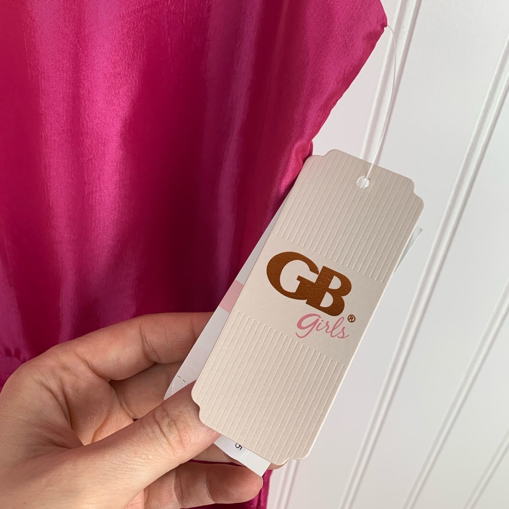 GB girls pink satin taffeta drop-waist dress - Picture 5 of 8